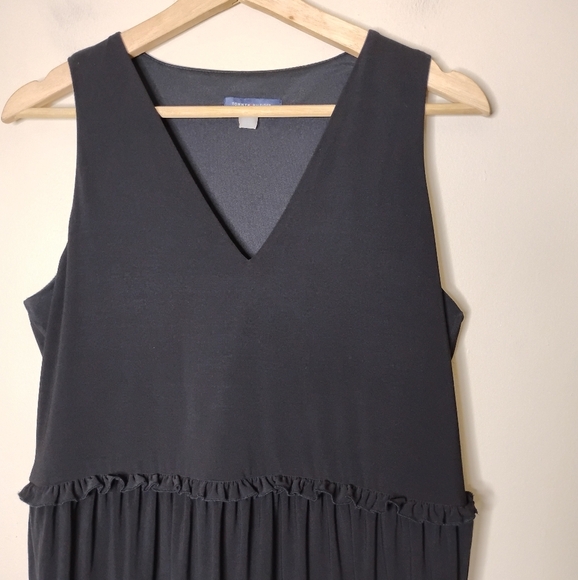 Tommy Hilfiger Tiered Ruffle Little Black Dress 8 Stretch Knee Length Pull On - Picture 4 of 8
